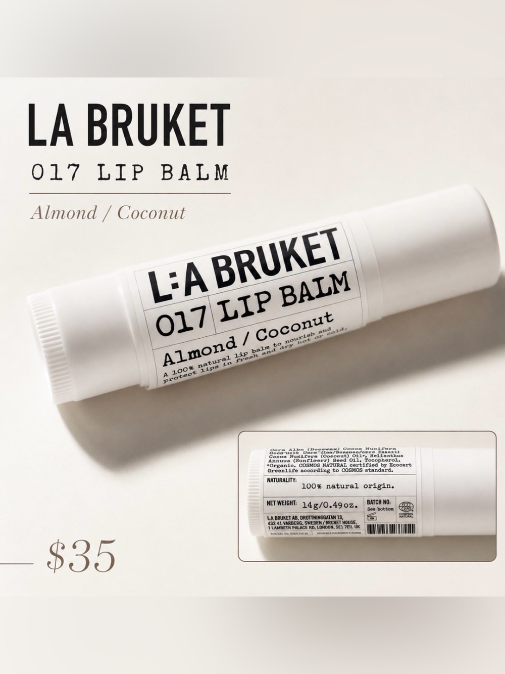 【Rare】BRAND NEW Sezane Almond Coconut Lip Balm — White